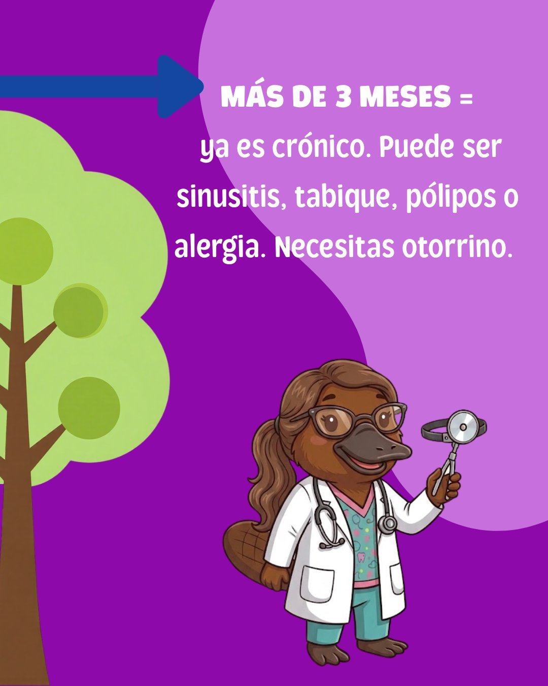 Más de 3 meses: posible sinusitis crónica